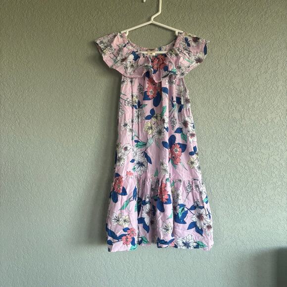 Carters 4t Girls Summer Dress Pink Blue Short Sleeve Floral - Picture 1 of 5